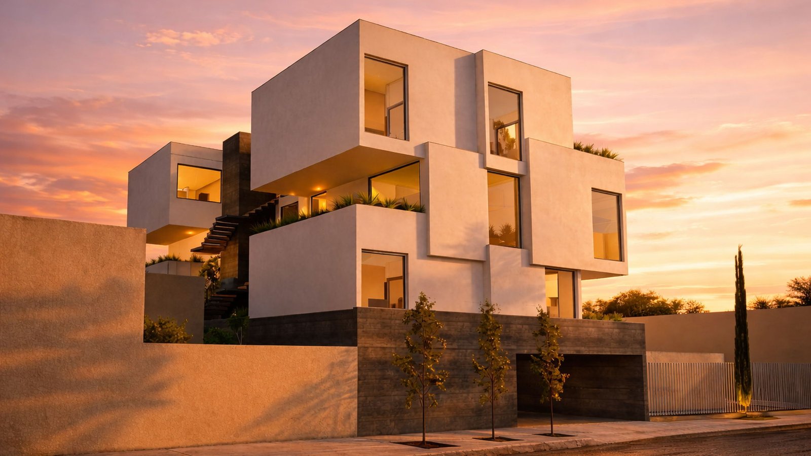 Departamentos Costa Rica al atardecer, conjunto de vivienda vertical en Chihuahua